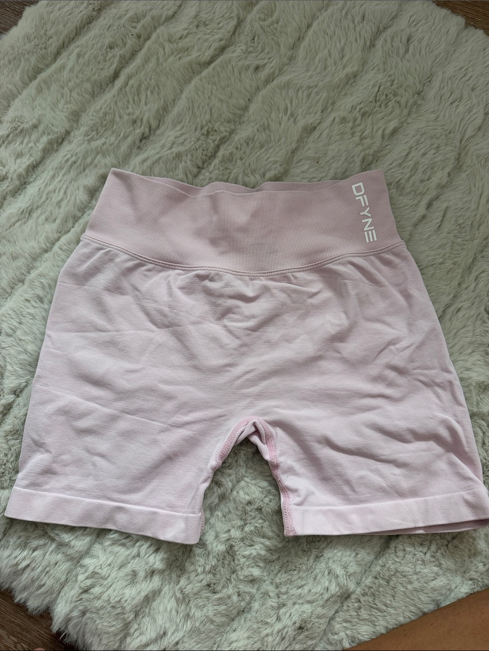 DFYNE High-Rise Women's Bike Shorts — Soft Light Pink